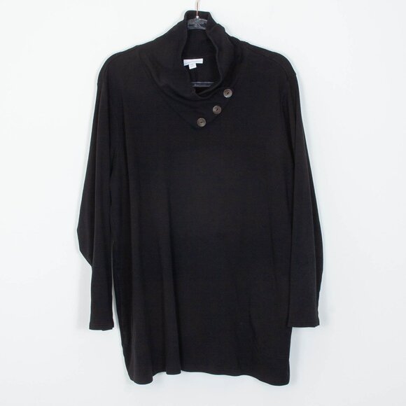 J. Jill Pure Jill Drape Neck Button Shoulder Tunic Top Staple Womens Size 2X - Picture 2 of 7
